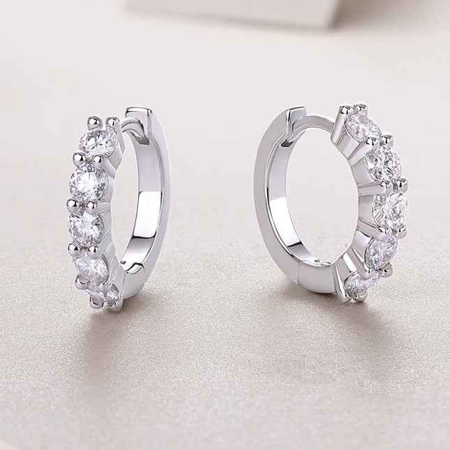 #91 VANNICK Luxury Pave Moissanite Huggie Hoops – 925 Sterling Silver Jewelry