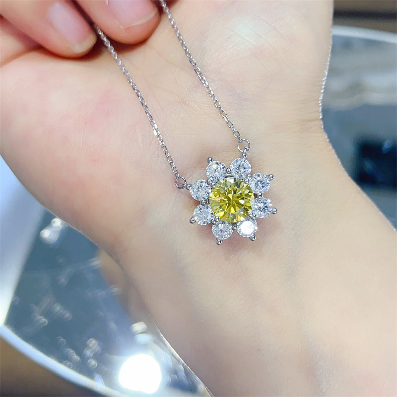 Cluster Moissanite Pendant Necklace#148