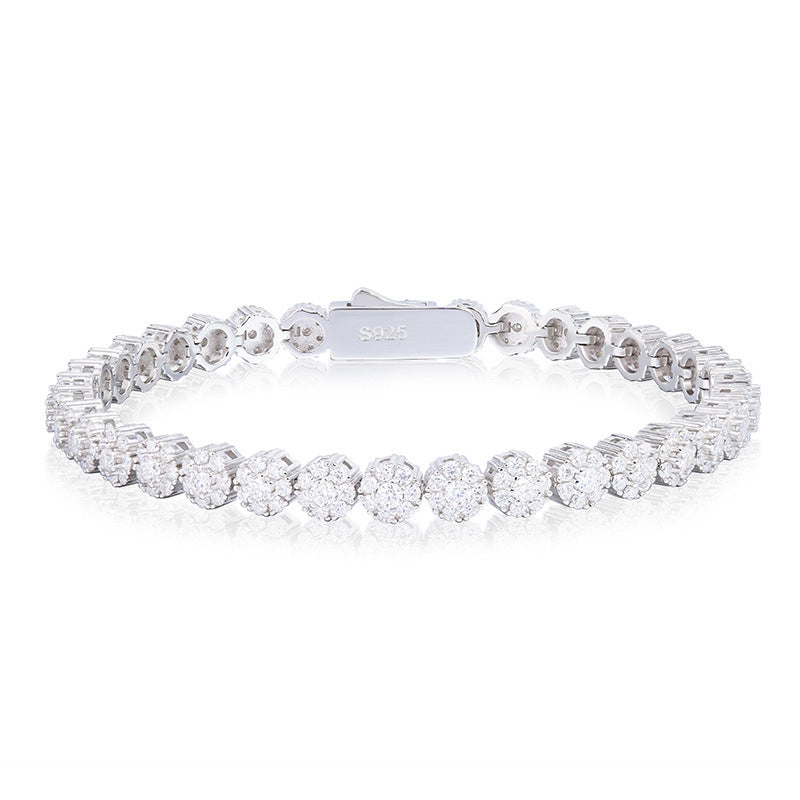 #161 VANNICK 5mm Cluster Moissanite Tennis Bracelet 925 Sterling Silver Halo Bracelet