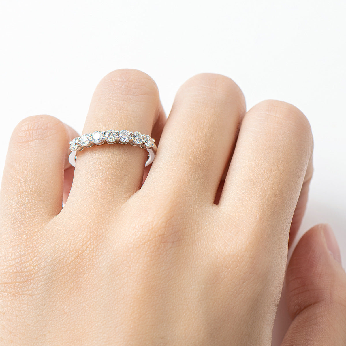 #06 7-Stone Moissanite Half Eternity Rings