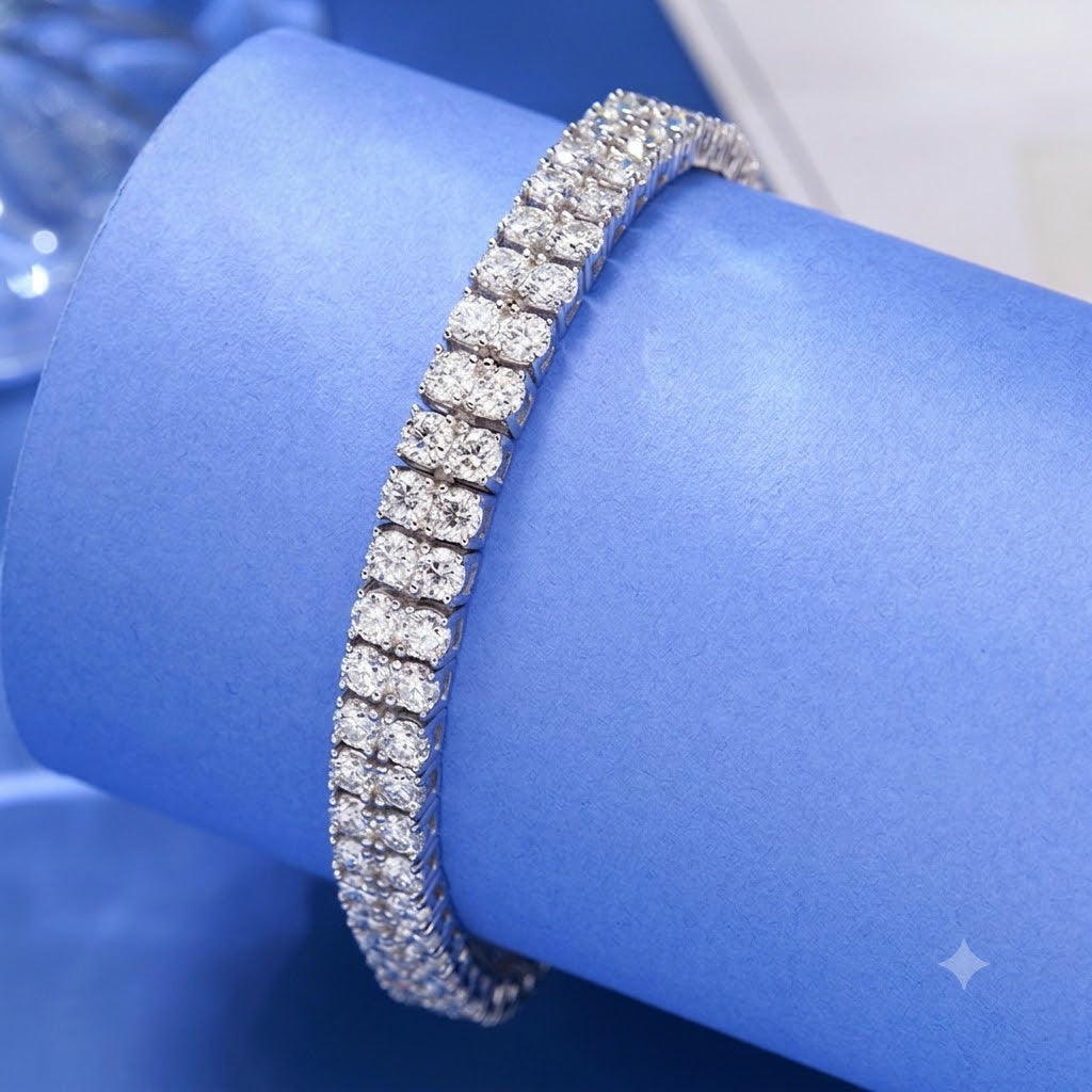 #153 VANNICK Double-Row Moissanite Tennis Bracelet in 925 Sterling Silver