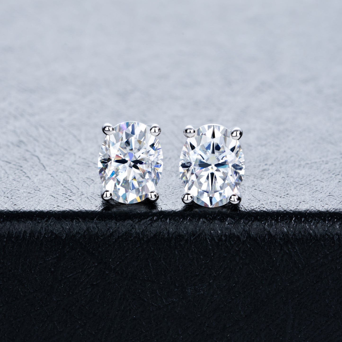 #13 VANNICK Oval Cut Moissanite Stud Earrings – 0.5ct/1ct/2ct Options,925 Sterling Silver Jewelry