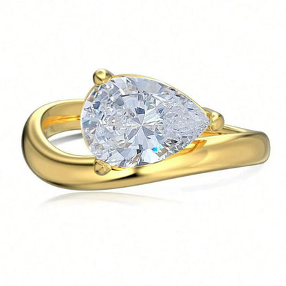 1.5ct Pear Cut Moissanite Fashion Women Ring