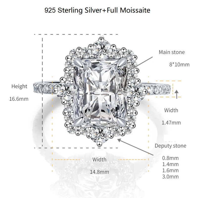 Selina Luxury Radiant Moissanite Ring