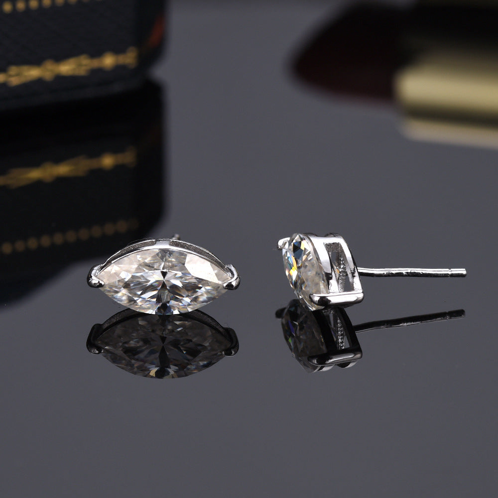 #95 VANNICK Marquise Cut Moissanite Stud Earrings – 1ct/2ct Options,925 Sterling Silver