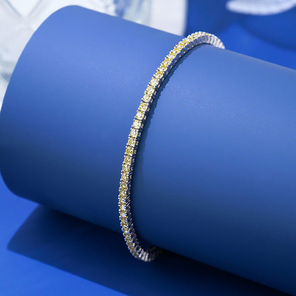 #159 VANNICK Lemon Yellow Moissanite Tennis Bracelet – 925 Silver (Available in 2mm/3mm)