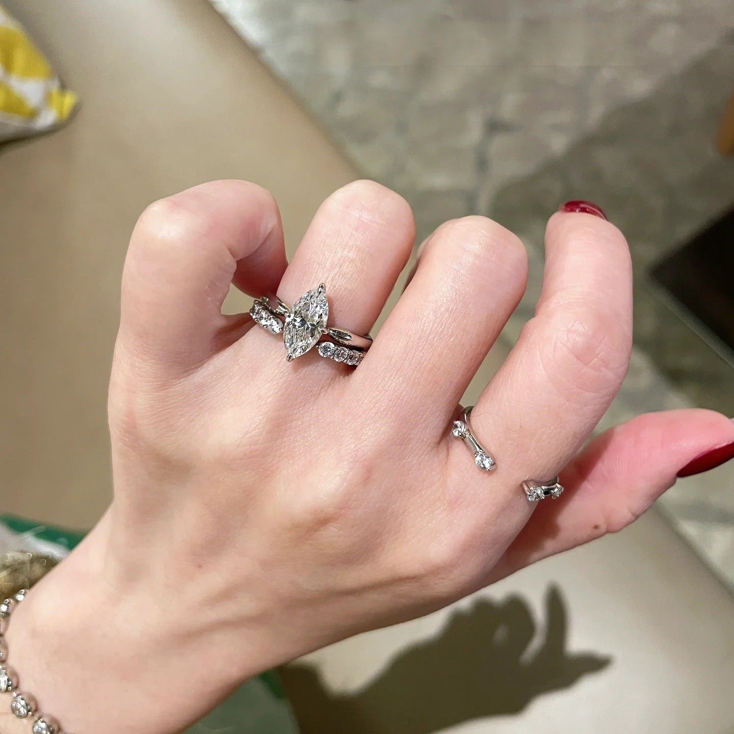 Open-End Multi-Stone Moissanite Ring No.113