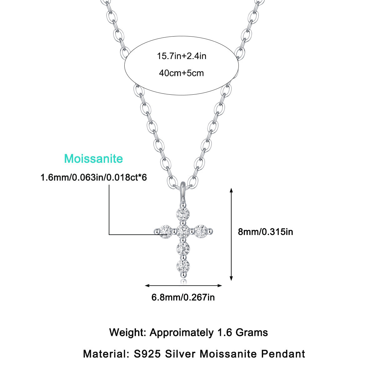 #108 Cross Pendant Necklace Collection 925 Sterling Silver Jewelry