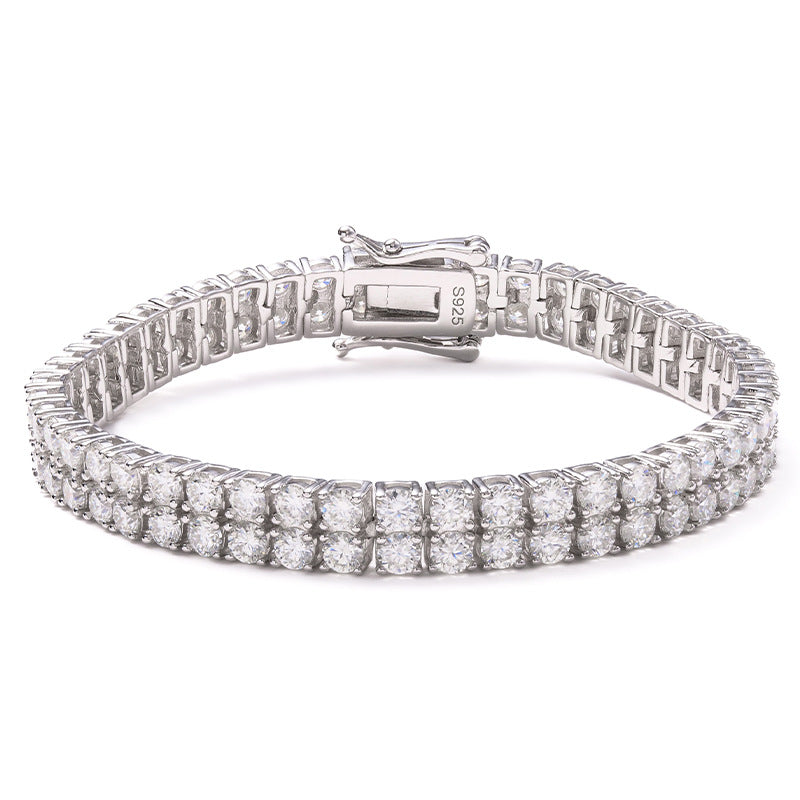 #153 VANNICK Double-Row Moissanite Tennis Bracelet in 925 Sterling Silver