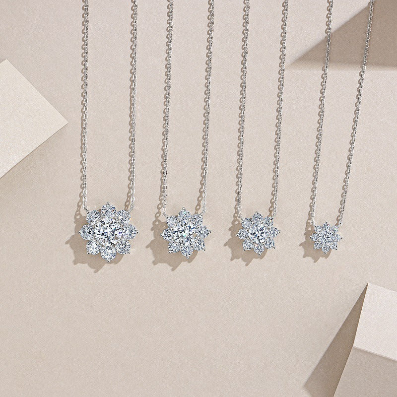 Cluster Moissanite Pendant Necklace#148