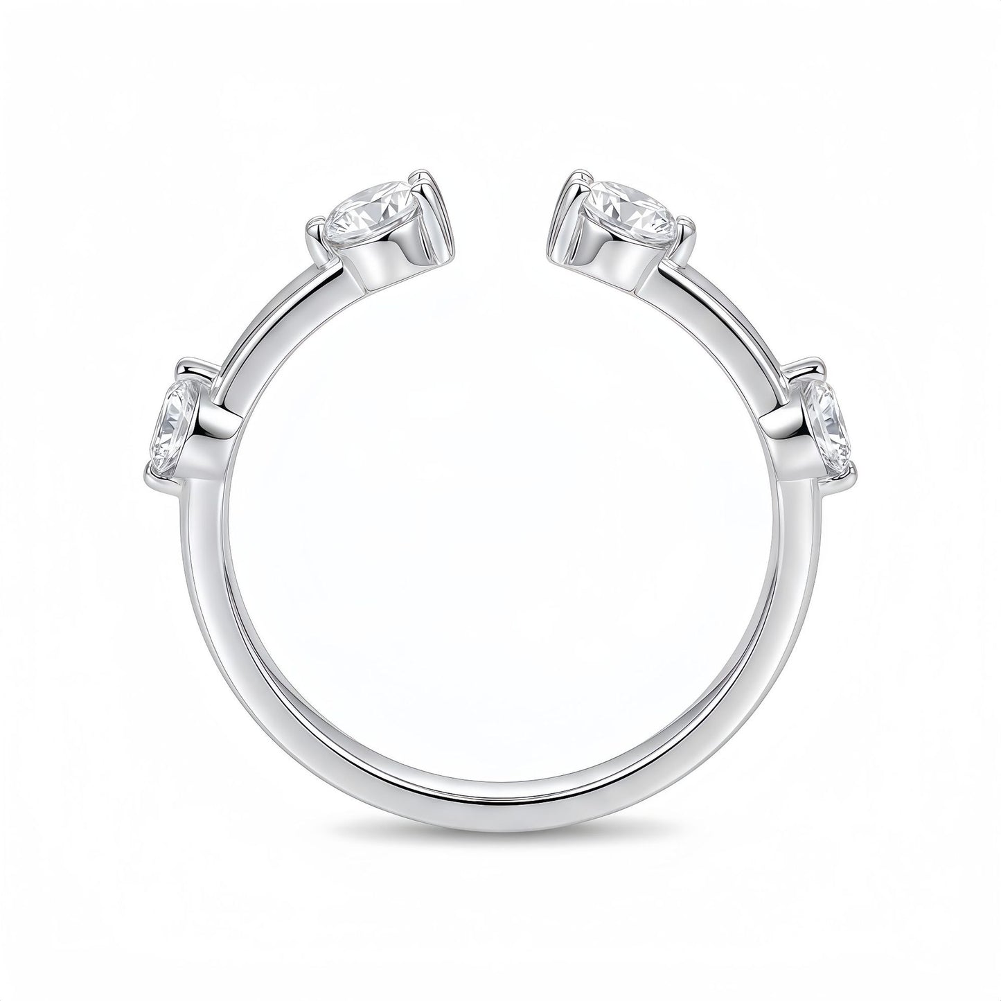 Open-End Multi-Stone Moissanite Ring No.113