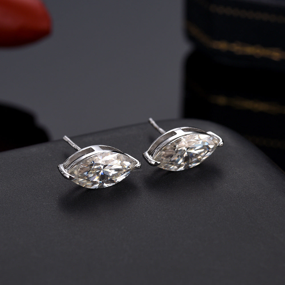 #95 VANNICK Marquise Cut Moissanite Stud Earrings – 1ct/2ct Options,925 Sterling Silver