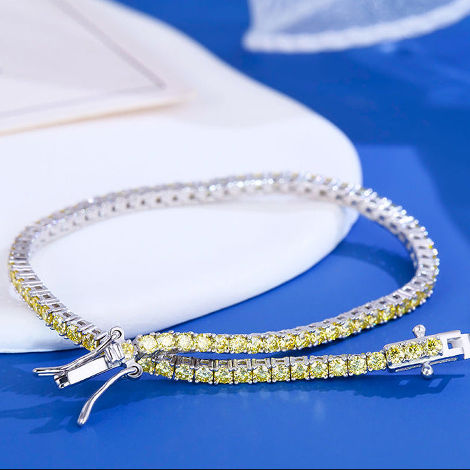 #159 VANNICK Lemon Yellow Moissanite Tennis Bracelet – 925 Silver (Available in 2mm/3mm)