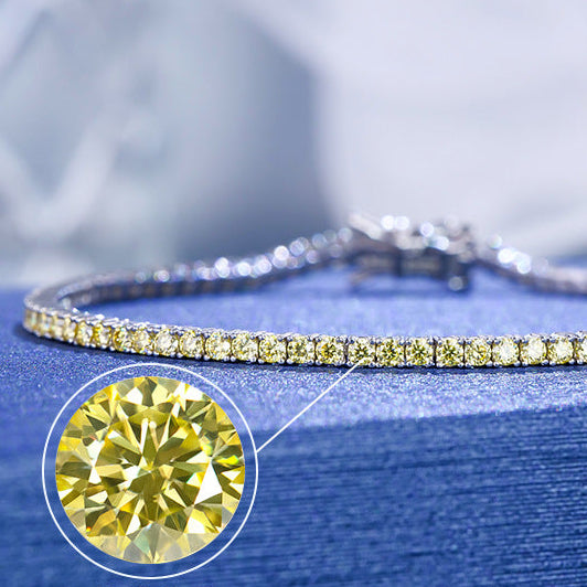 #159 VANNICK Lemon Yellow Moissanite Tennis Bracelet – 925 Silver (Available in 2mm/3mm)