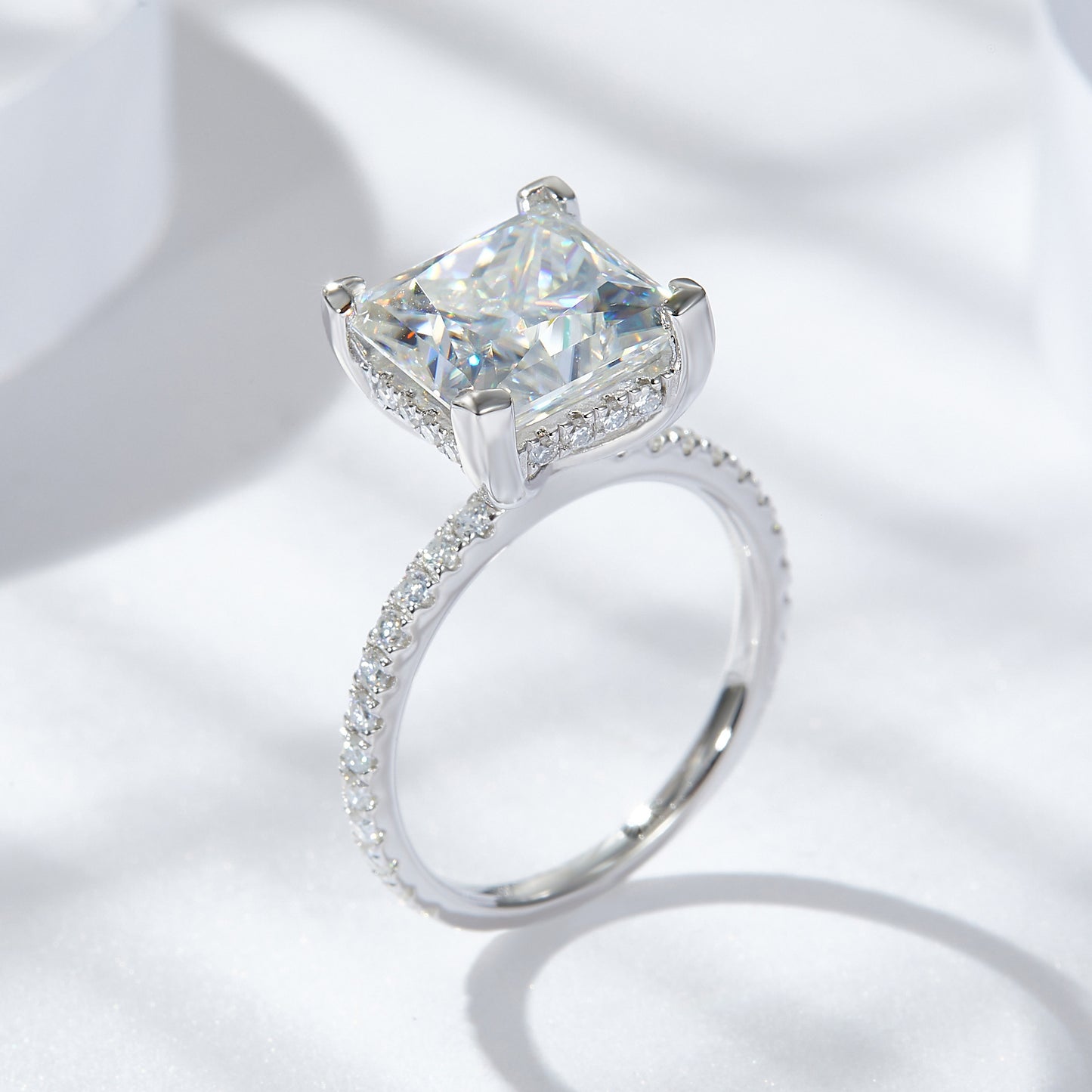 #23 Princess Cut Moissanite Engagement Ring – S925 Silver