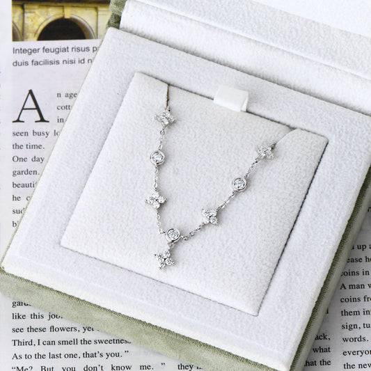 #70 VNK Lucky Four-Leaf Clover Moissanite Bracelet - 925 Sterling Silver