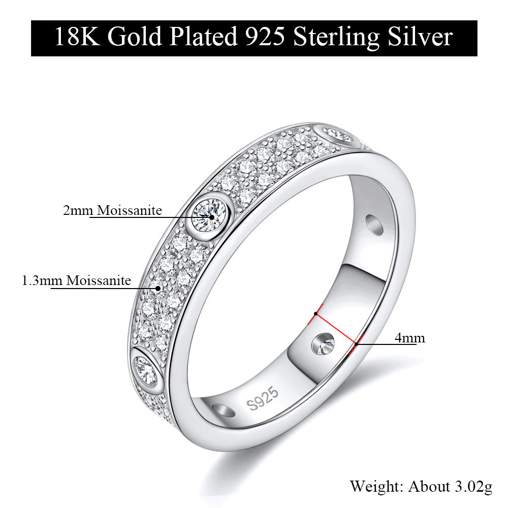 Full Moissanite Stacking Ring Band