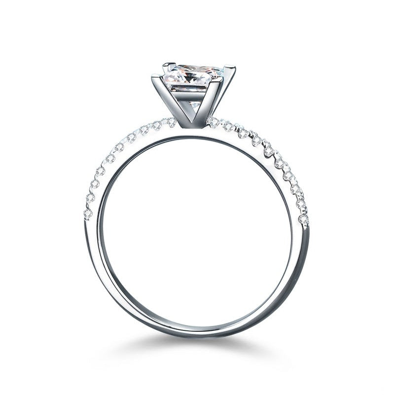 #23 Princess Cut Moissanite Engagement Ring – S925 Silver