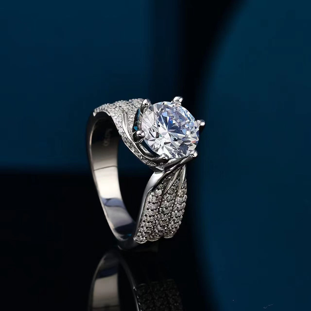 #147 VNK 3CT/5CT Twisted Wide Moissanite Engagement Ring - 925 Silver