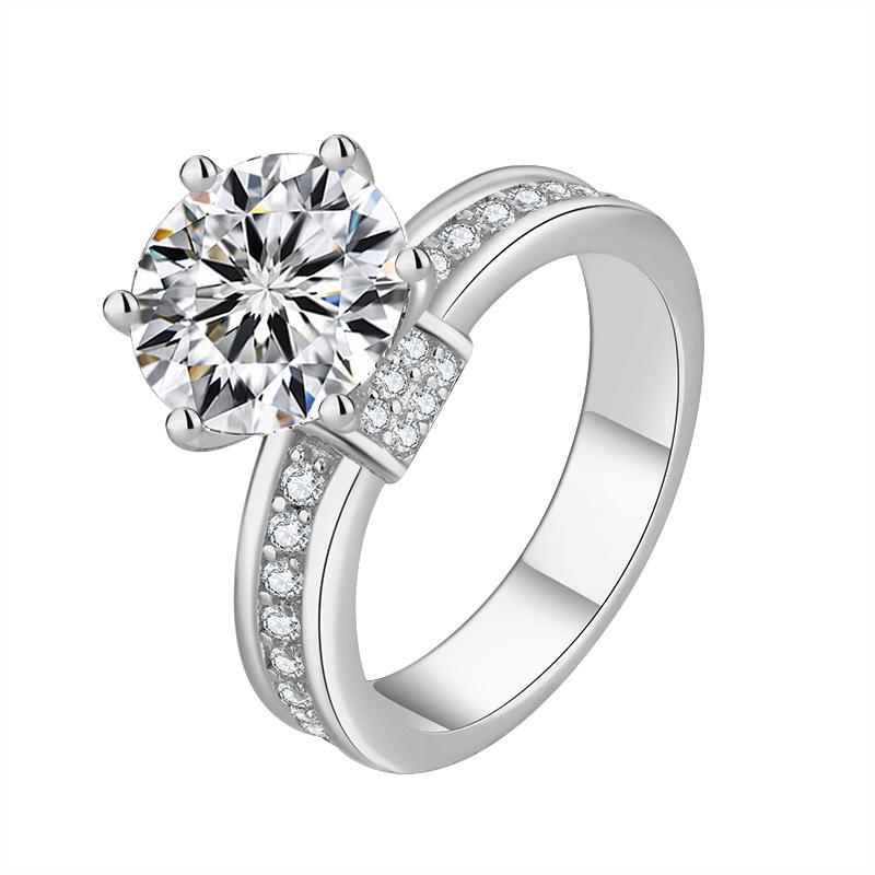 5ct Round Cut Moissanite Ring with Pave#105