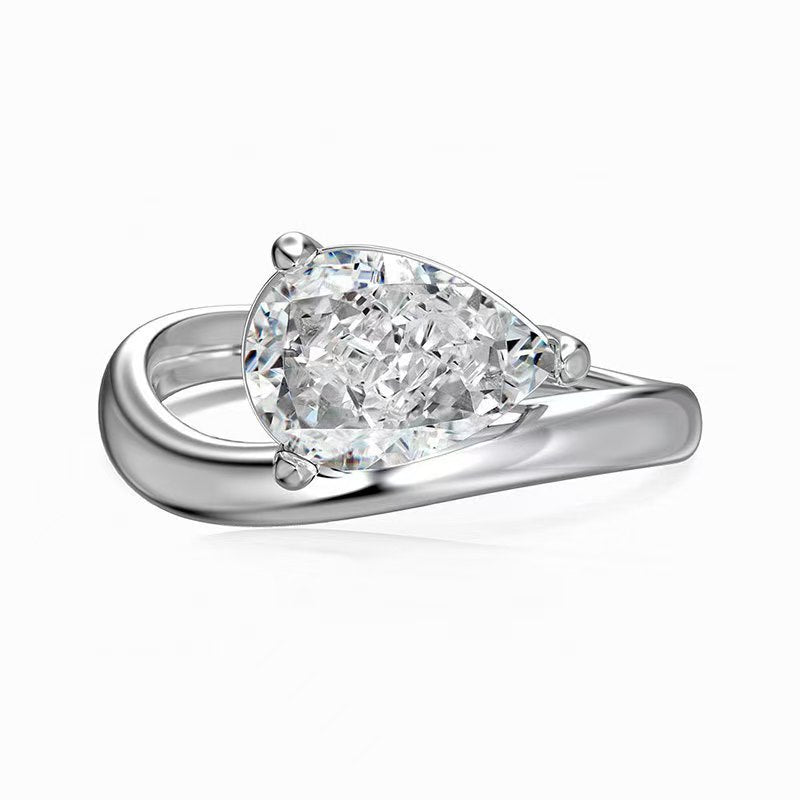 1.5ct Pear Cut Moissanite Fashion Women Ring