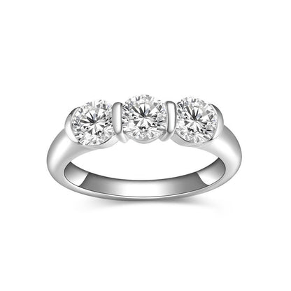 3 Stone Moissanite Stacking Ring Band