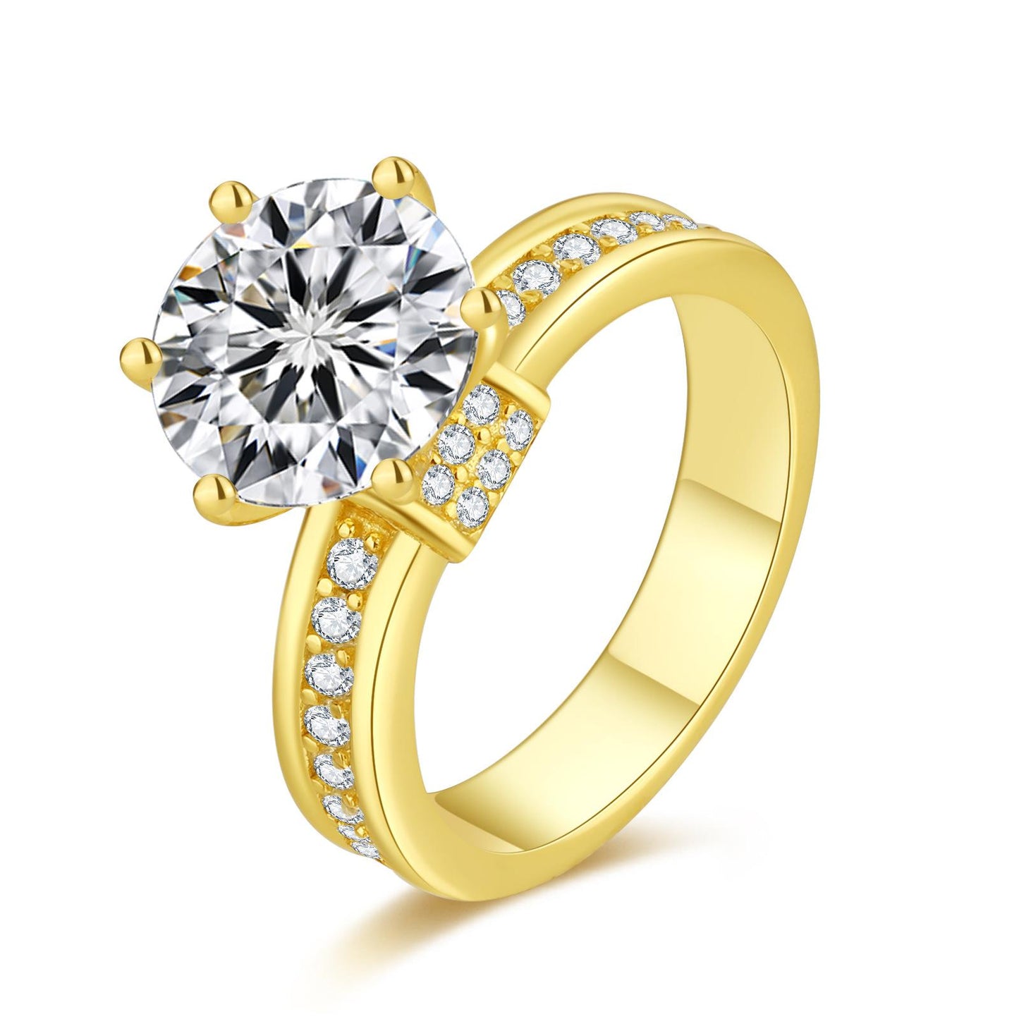5ct Round Cut Moissanite Ring with Pave#105