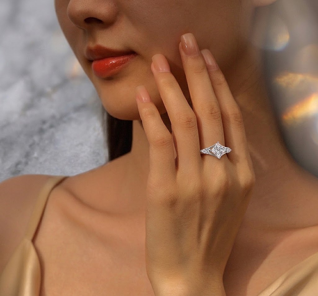 2ct Kite Orientation Princess Moissanite Ring#176