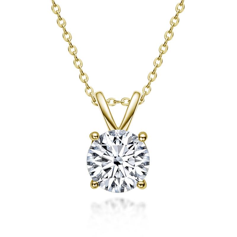 Classic Round Moissanite Solitaire Pendant Necklace#77