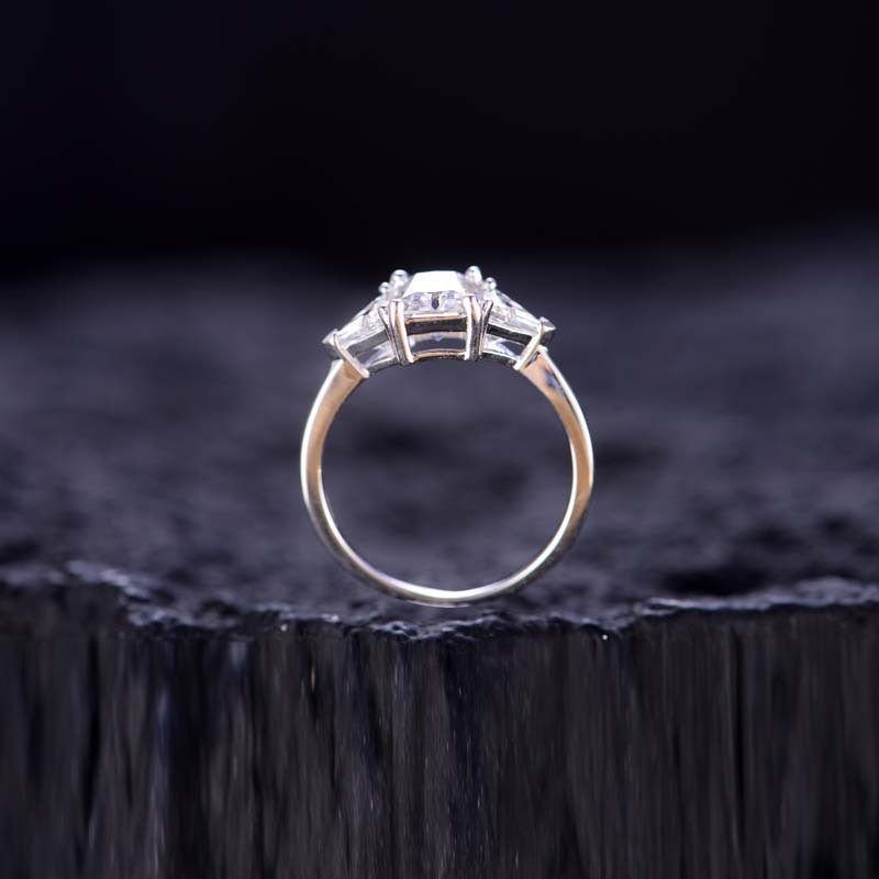 Radiant Emerald Triangle Moissanite Ring - VANNICK