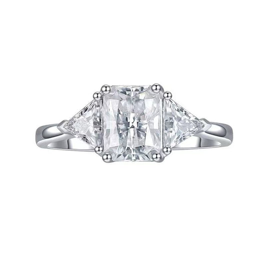 Radiant Emerald Triangle Moissanite Ring - VANNICK