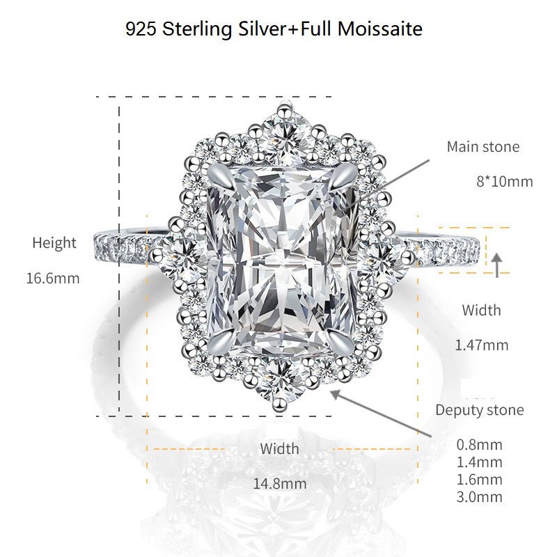 Selina Luxury Radiant Moissanite Ring - VANNICK