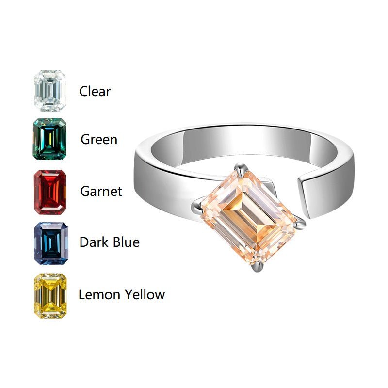 Solitaire Color Emerald Moissanite Ring - VANNICK