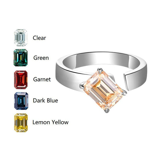 Solitaire Color Emerald Moissanite Ring - VANNICK
