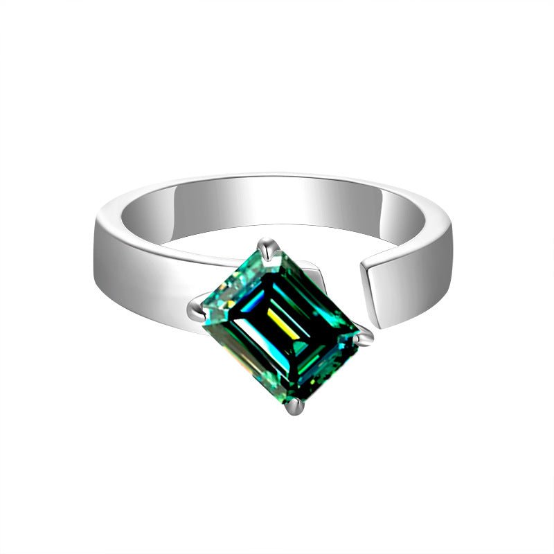 Solitaire Color Emerald Moissanite Ring - VANNICK